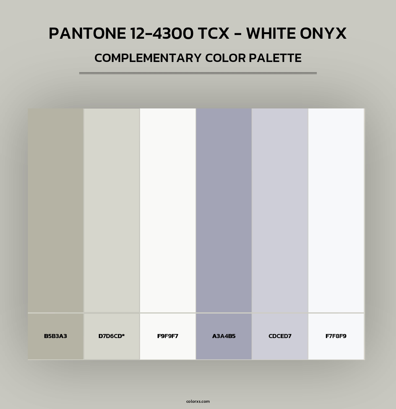 PANTONE 12-4300 TCX - White Onyx - Complementary Color Palette