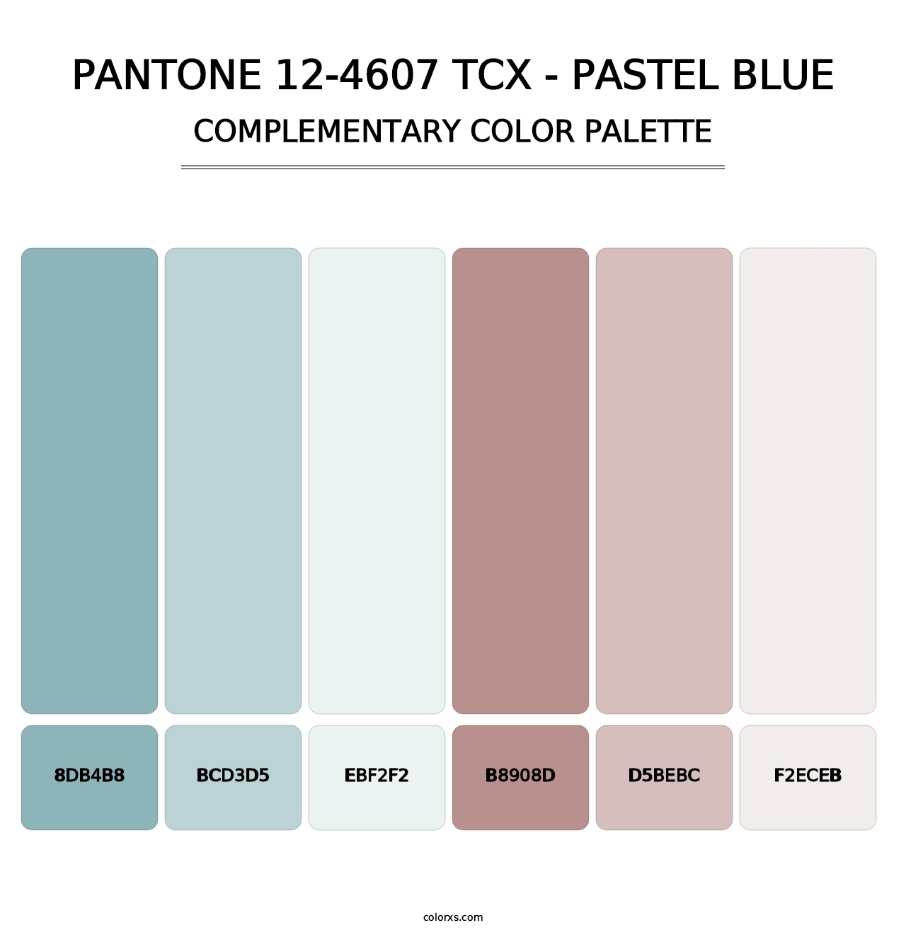PANTONE 12-4607 TCX - Pastel Blue - Complementary Color Palette
