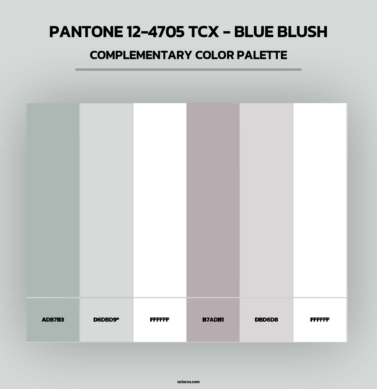 PANTONE 12-4705 TCX - Blue Blush - Complementary Color Palette