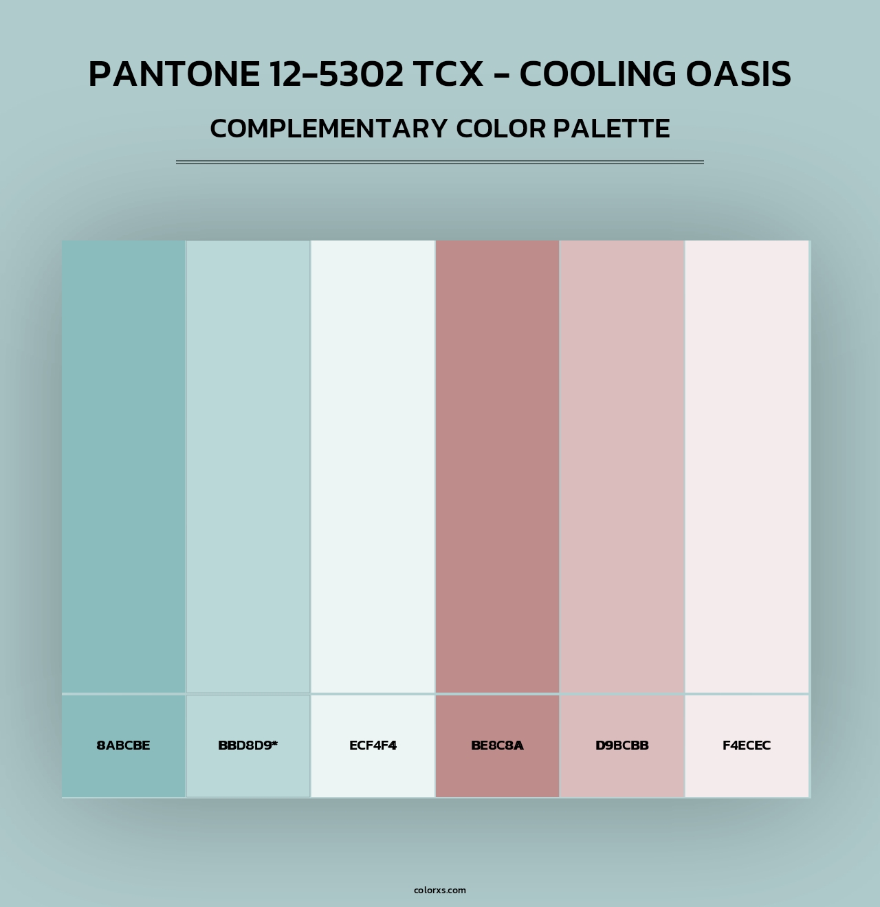 PANTONE 12-5302 TCX - Cooling Oasis - Complementary Color Palette