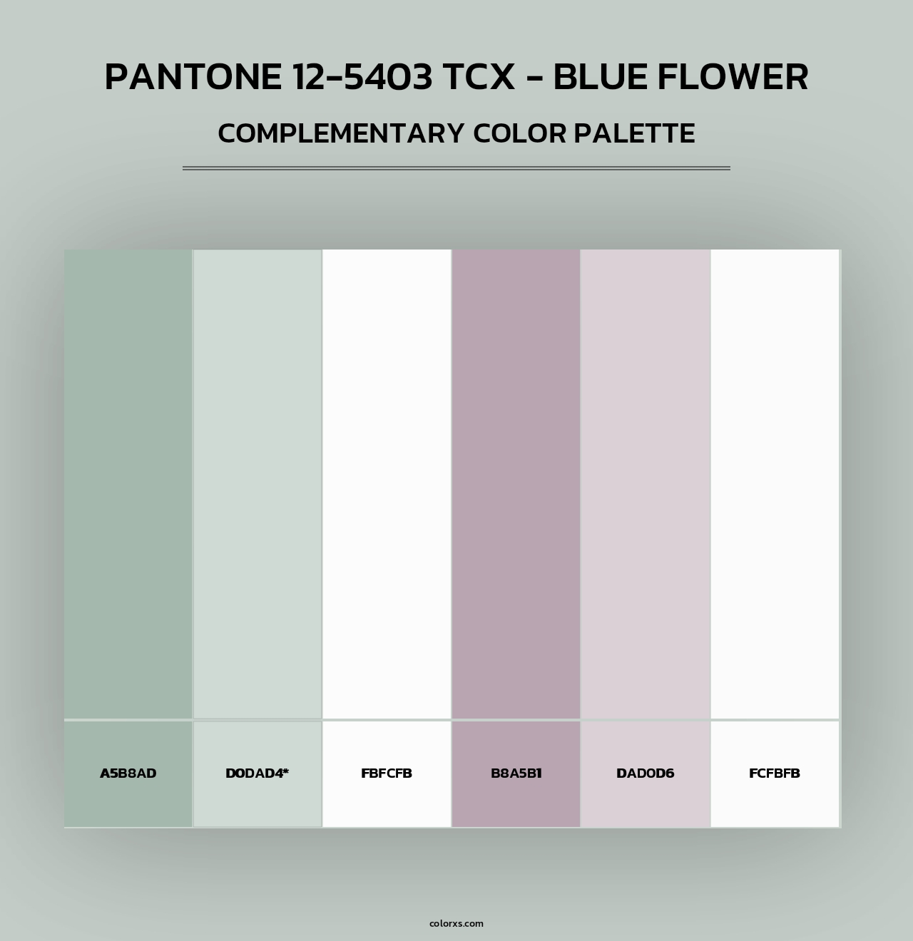 PANTONE 12-5403 TCX - Blue Flower - Complementary Color Palette