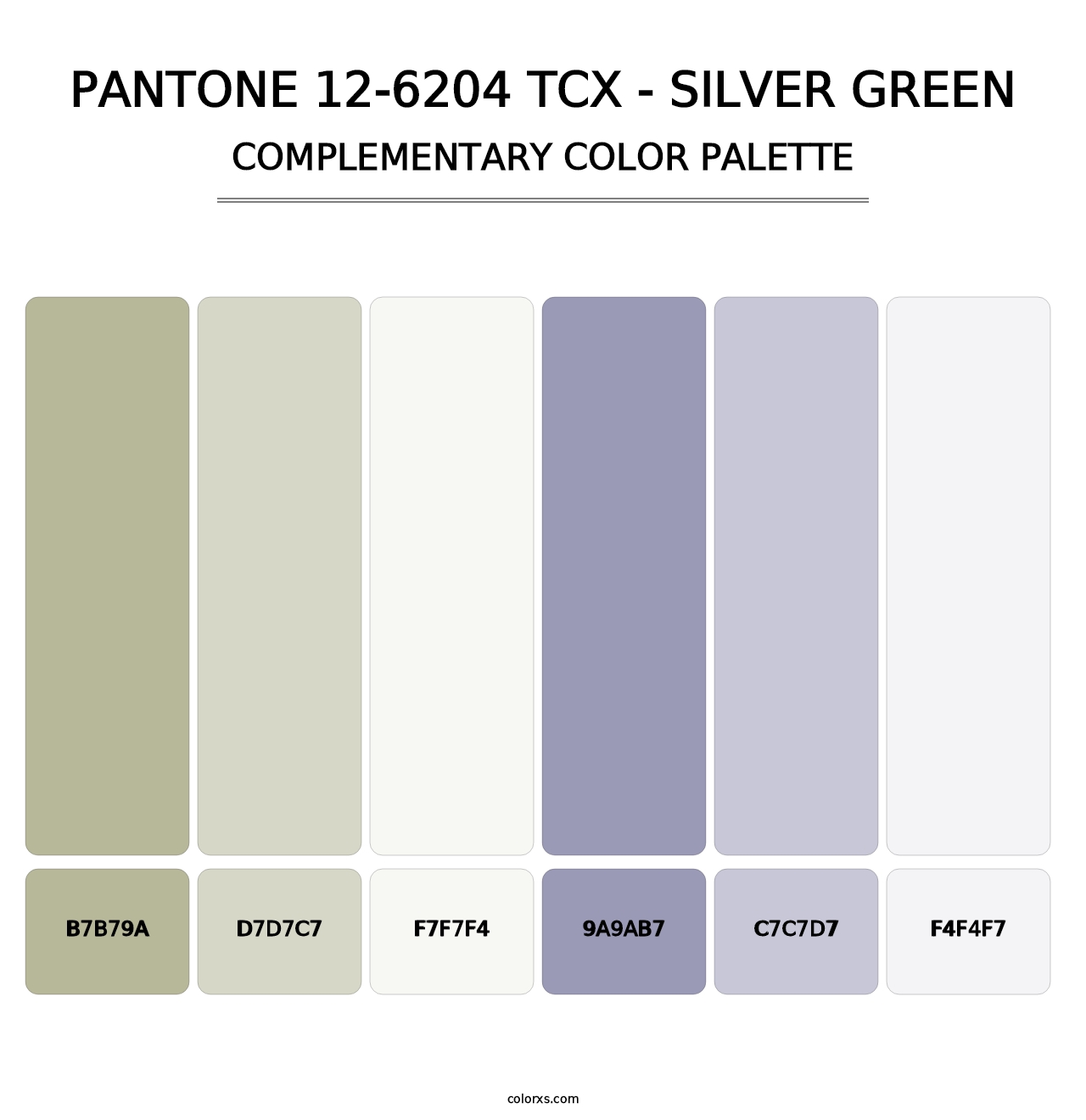 PANTONE 12-6204 TCX - Silver Green - Complementary Color Palette