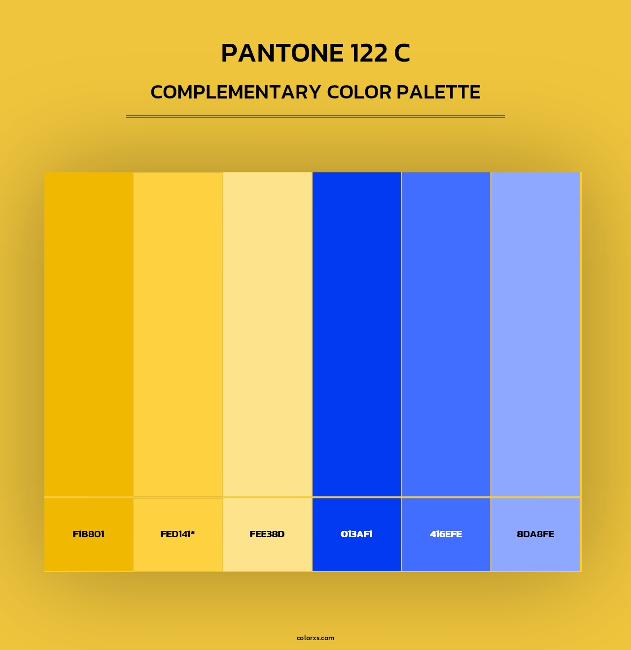 PANTONE 122 C - Complementary Color Palette