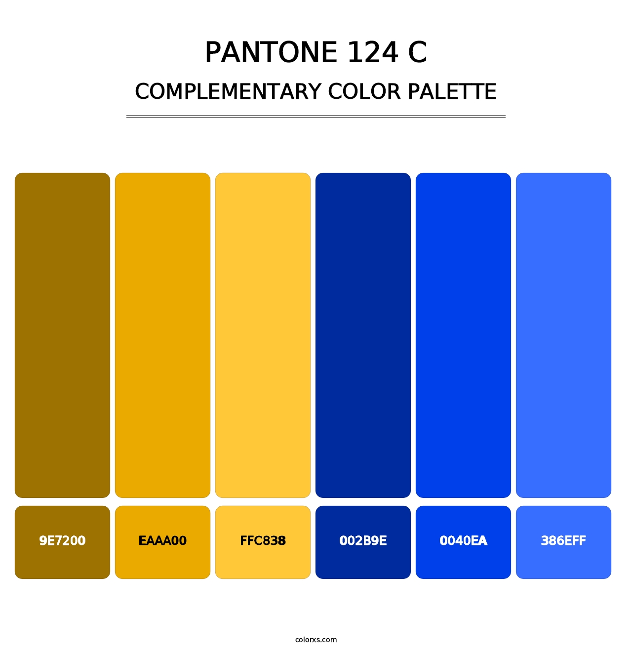 PANTONE 124 C - Complementary Color Palette