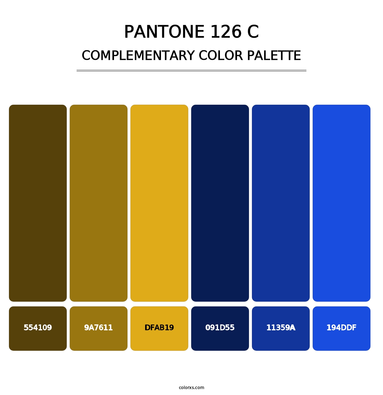 PANTONE 126 C - Complementary Color Palette