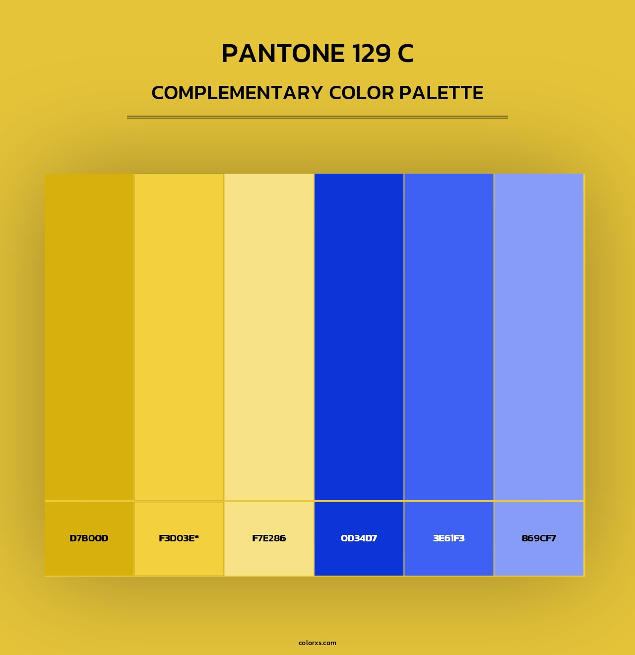 PANTONE 129 C - Complementary Color Palette