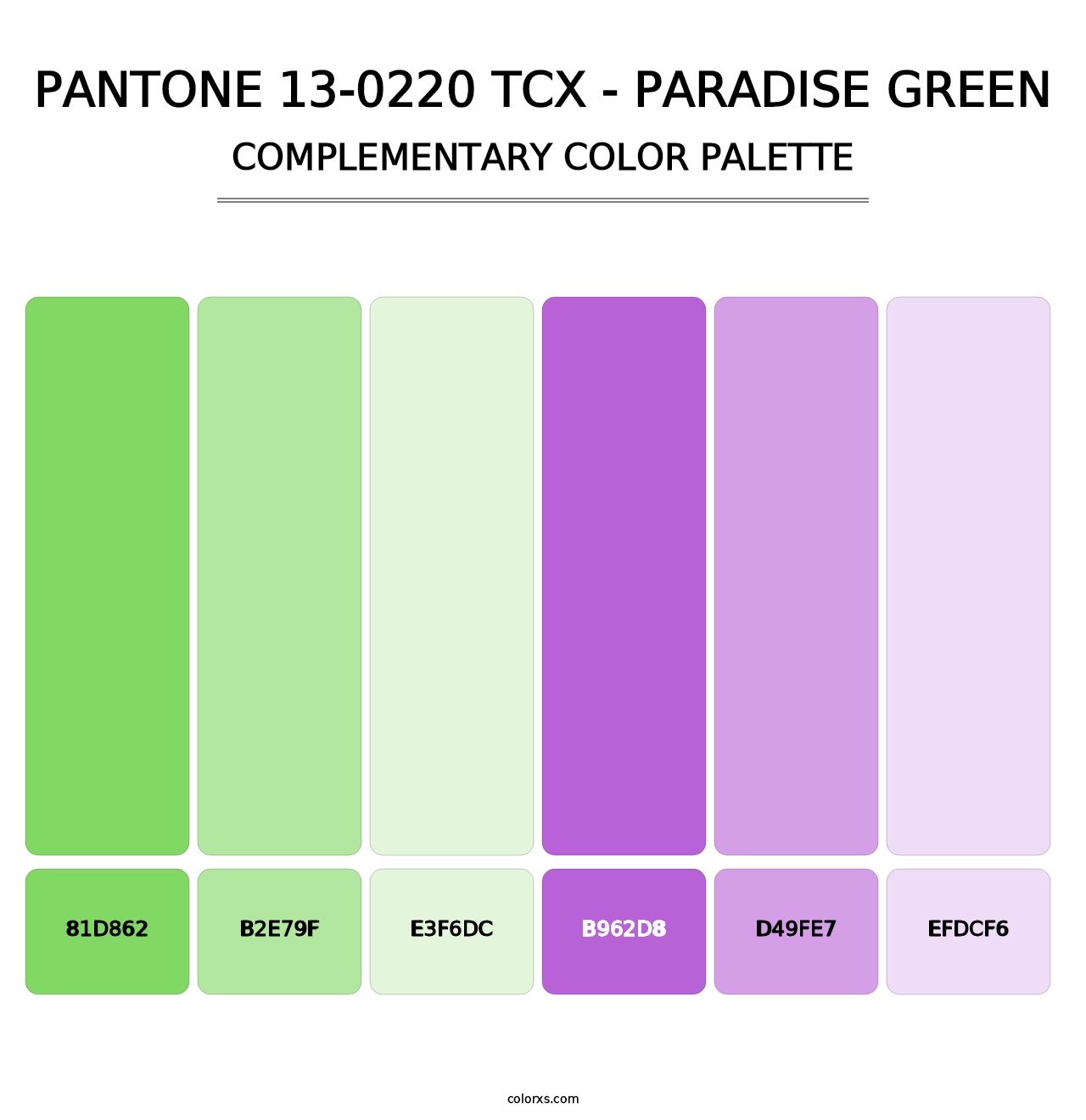 PANTONE 13-0220 TCX - Paradise Green - Complementary Color Palette