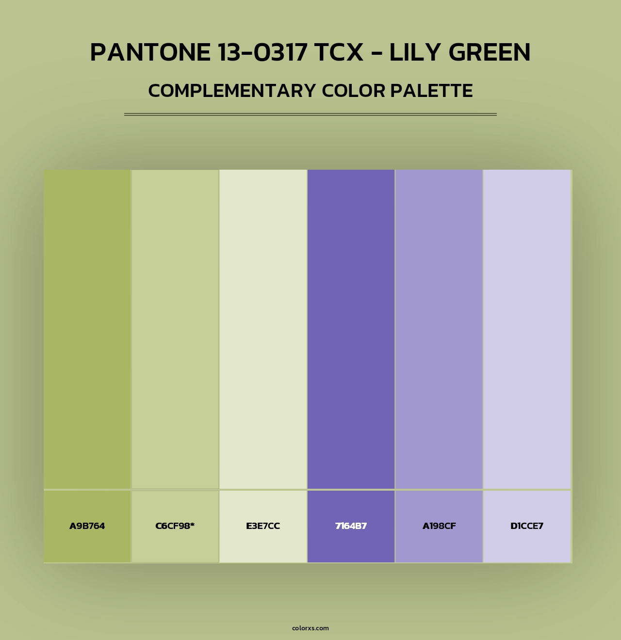 PANTONE 13-0317 TCX - Lily Green - Complementary Color Palette