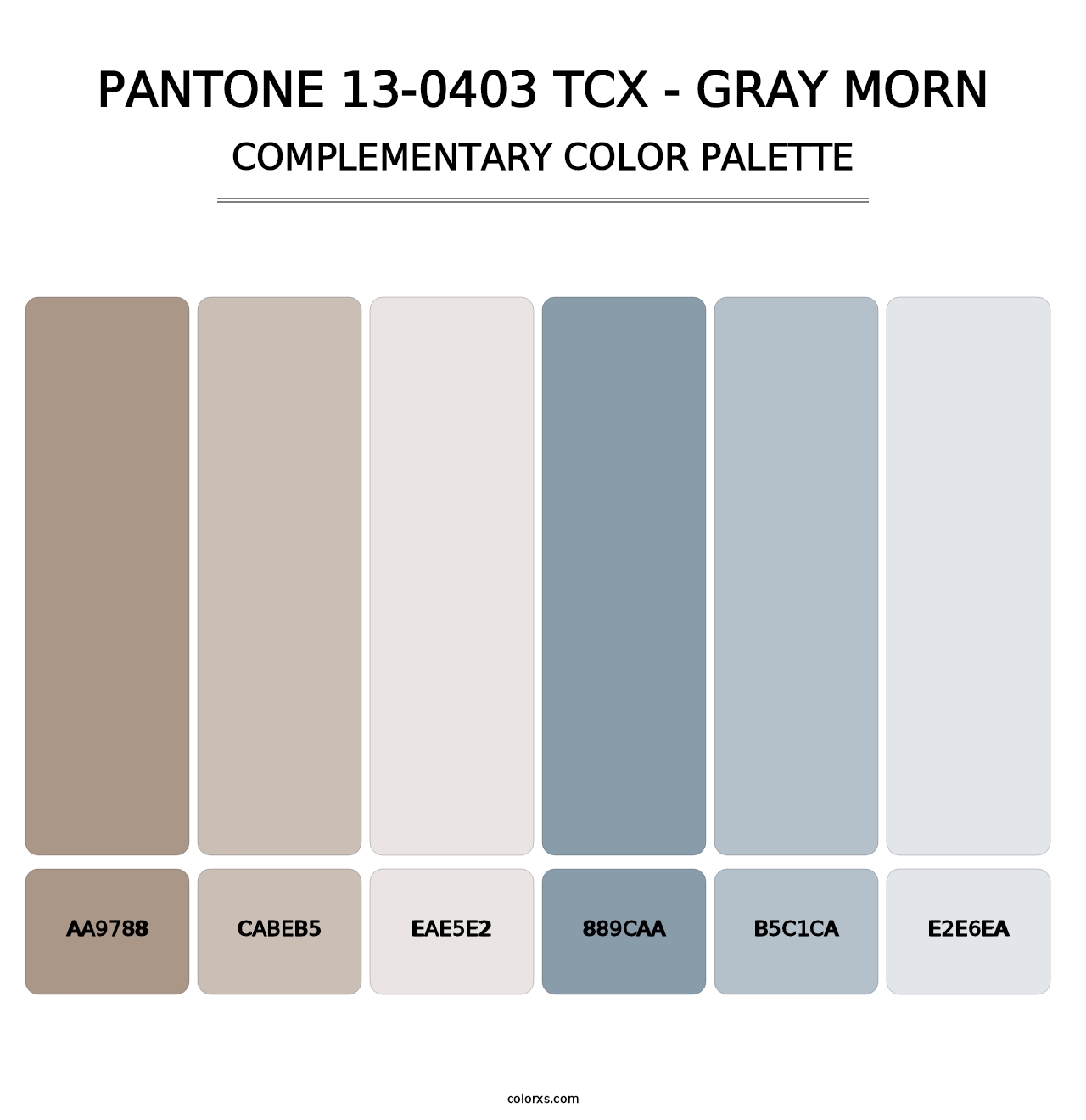 PANTONE 13-0403 TCX - Gray Morn - Complementary Color Palette