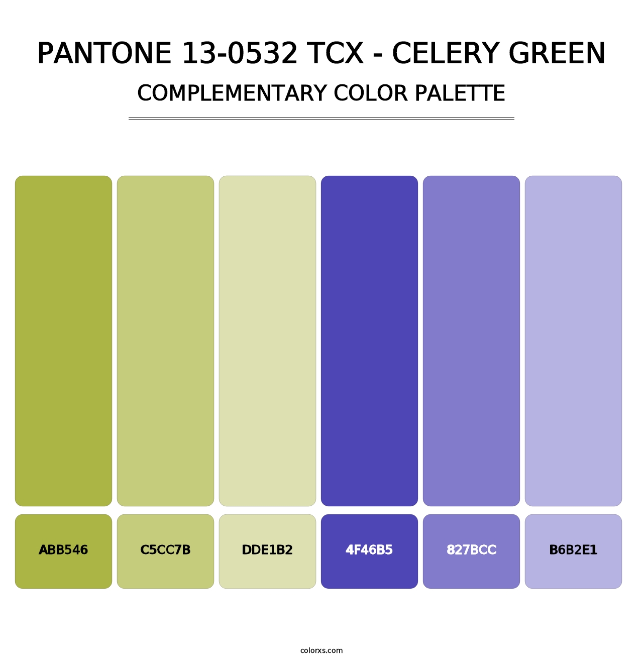 PANTONE 13-0532 TCX - Celery Green - Complementary Color Palette