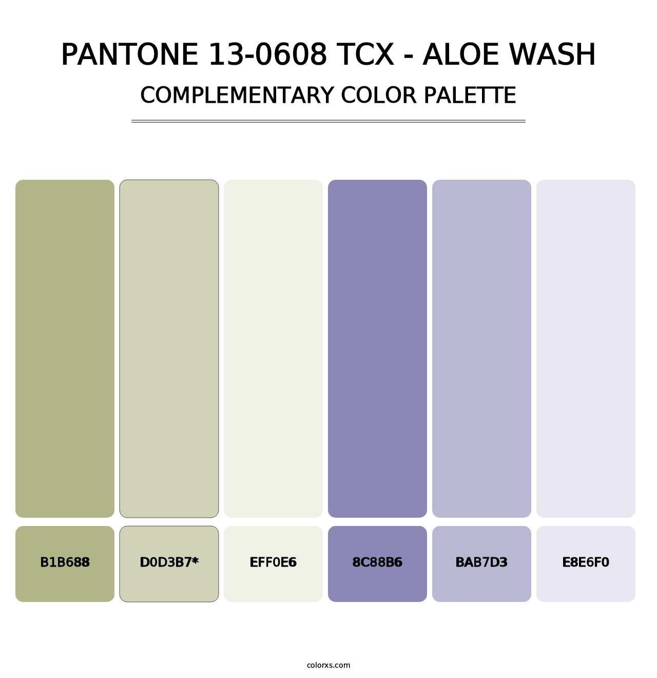 PANTONE 13-0608 TCX - Aloe Wash - Complementary Color Palette