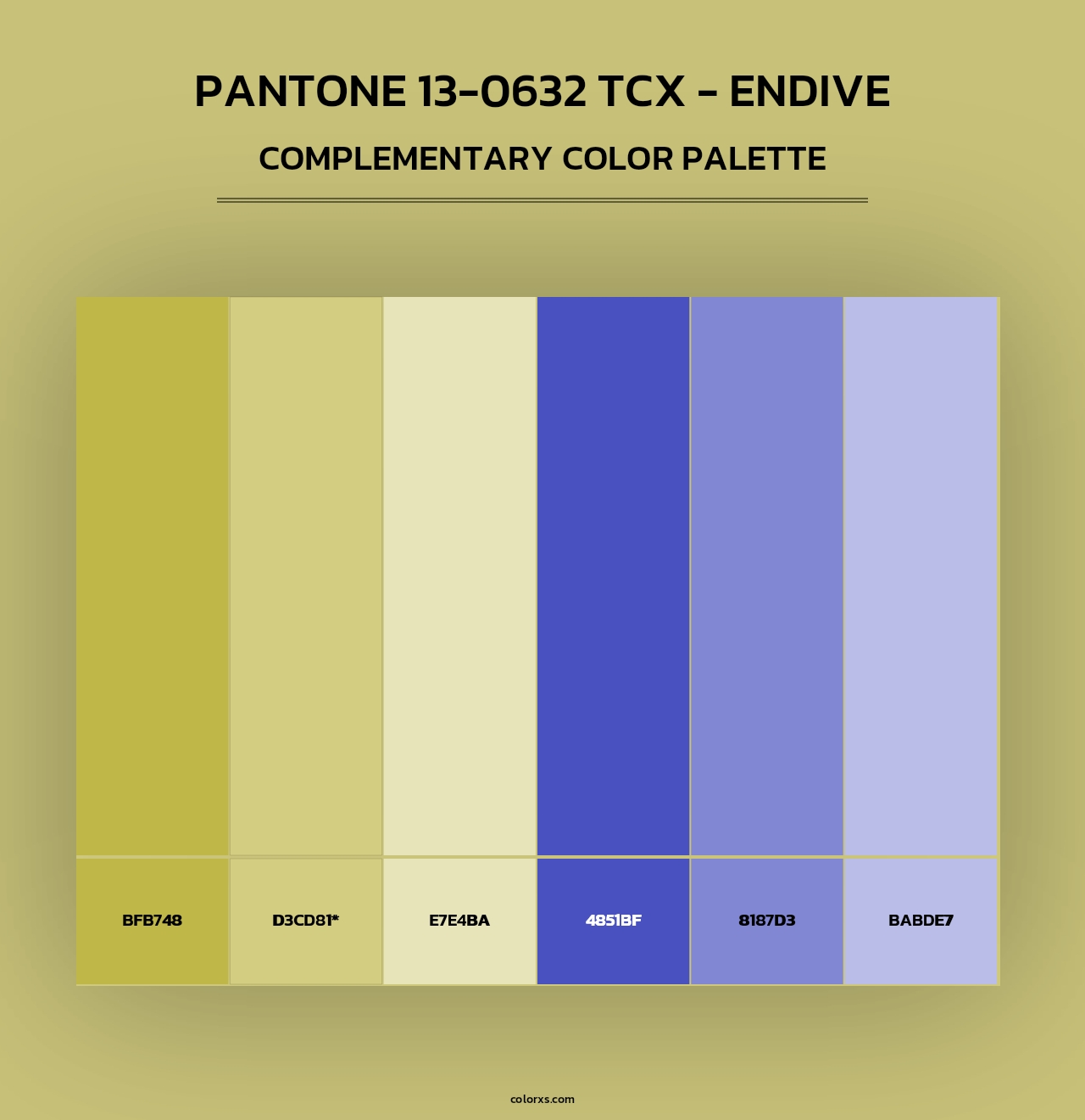 PANTONE 13-0632 TCX - Endive - Complementary Color Palette