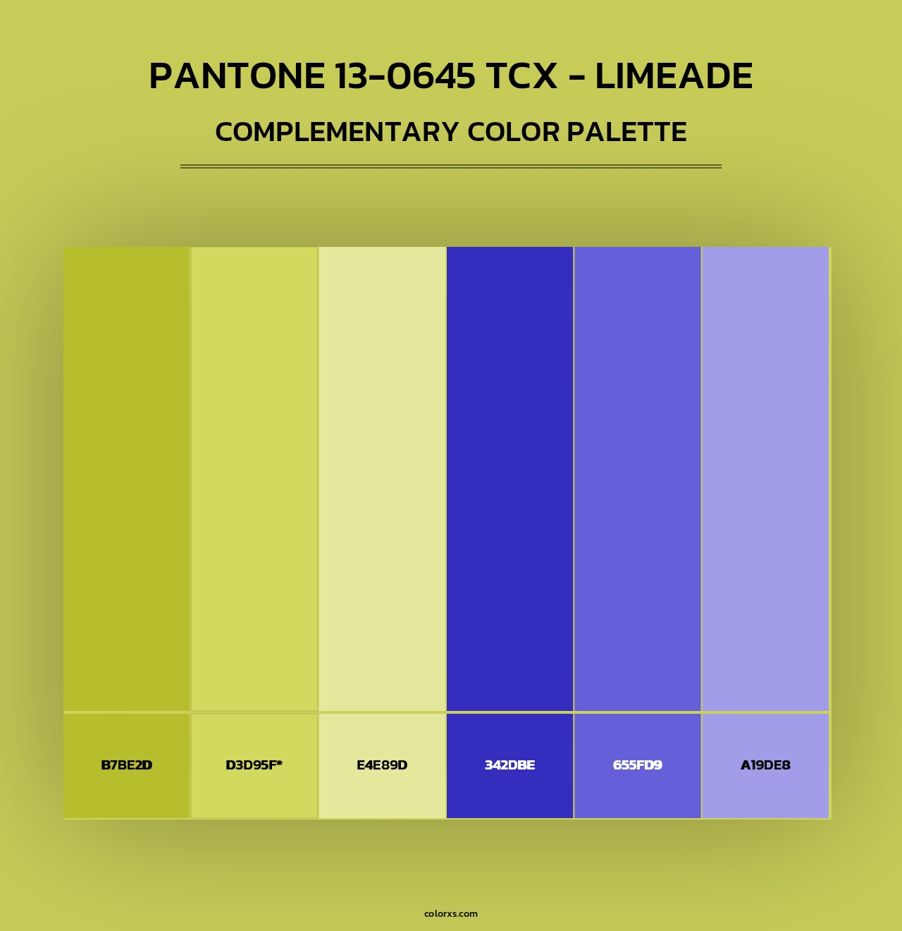 PANTONE 13-0645 TCX - Limeade - Complementary Color Palette