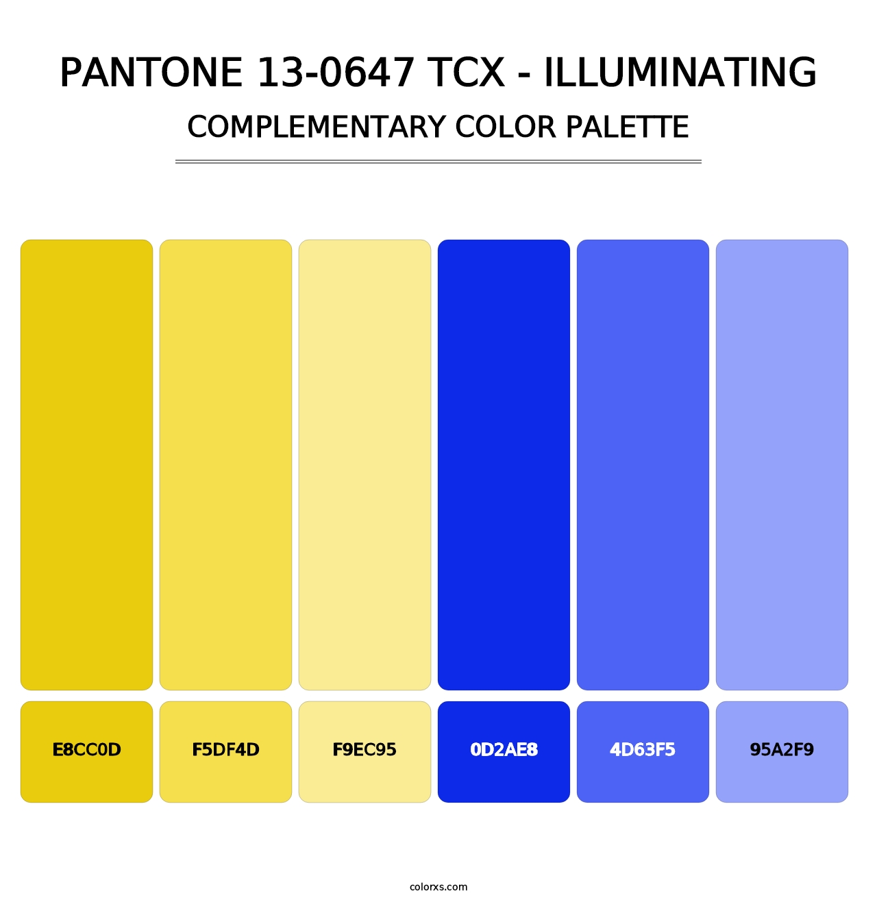 PANTONE 13-0647 TCX - Illuminating - Complementary Color Palette