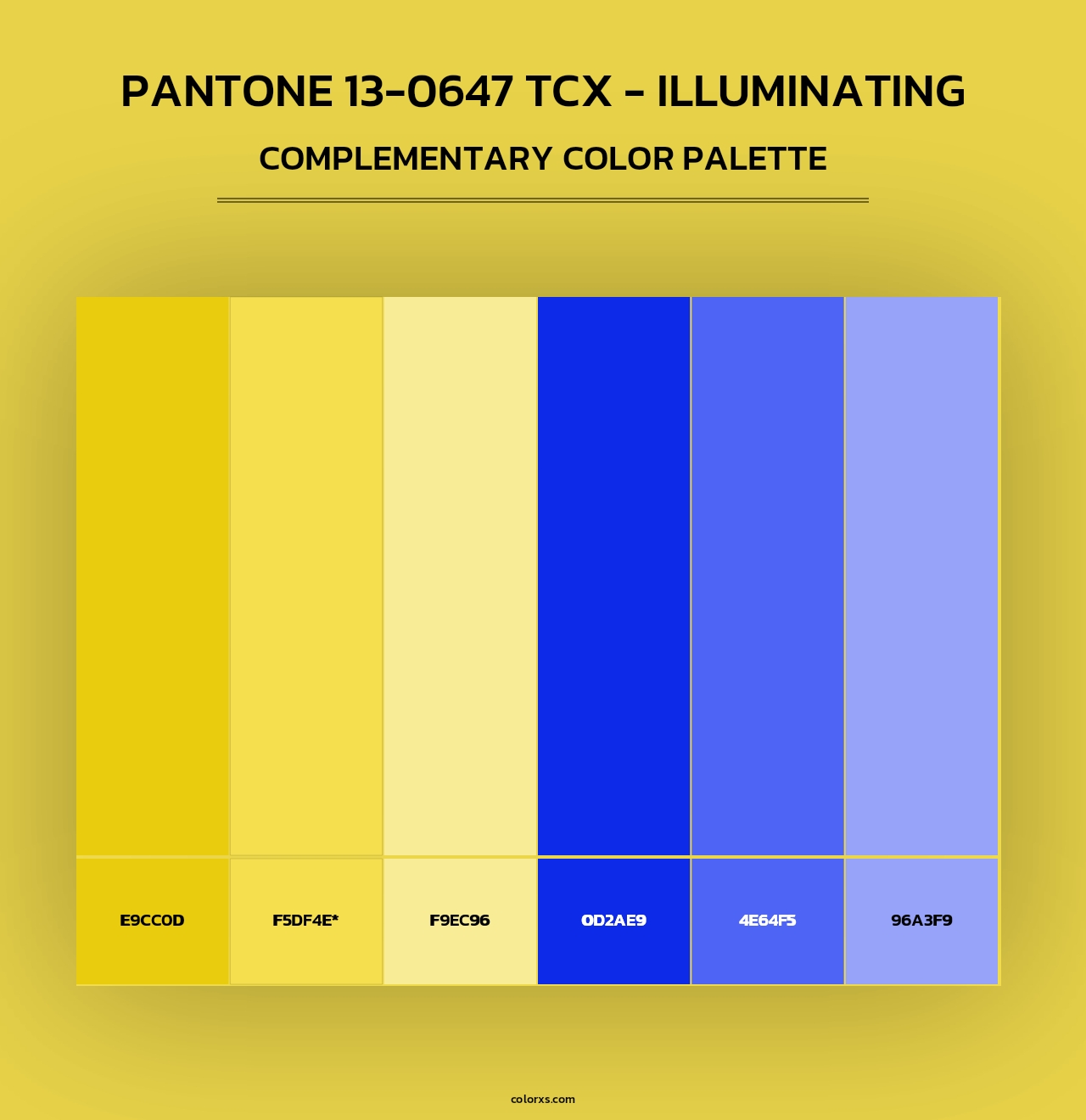 PANTONE 13-0647 TCX - Illuminating - Complementary Color Palette