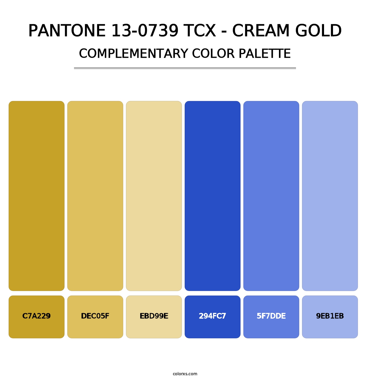 PANTONE 13-0739 TCX - Cream Gold - Complementary Color Palette