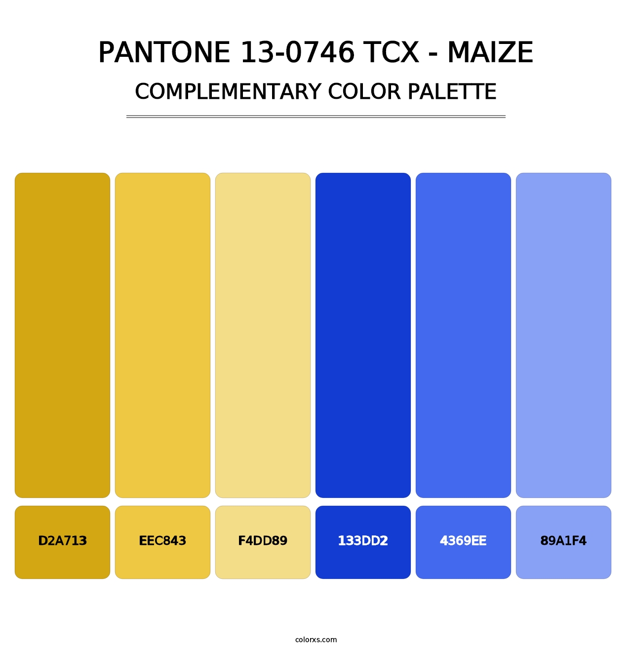 PANTONE 13-0746 TCX - Maize - Complementary Color Palette