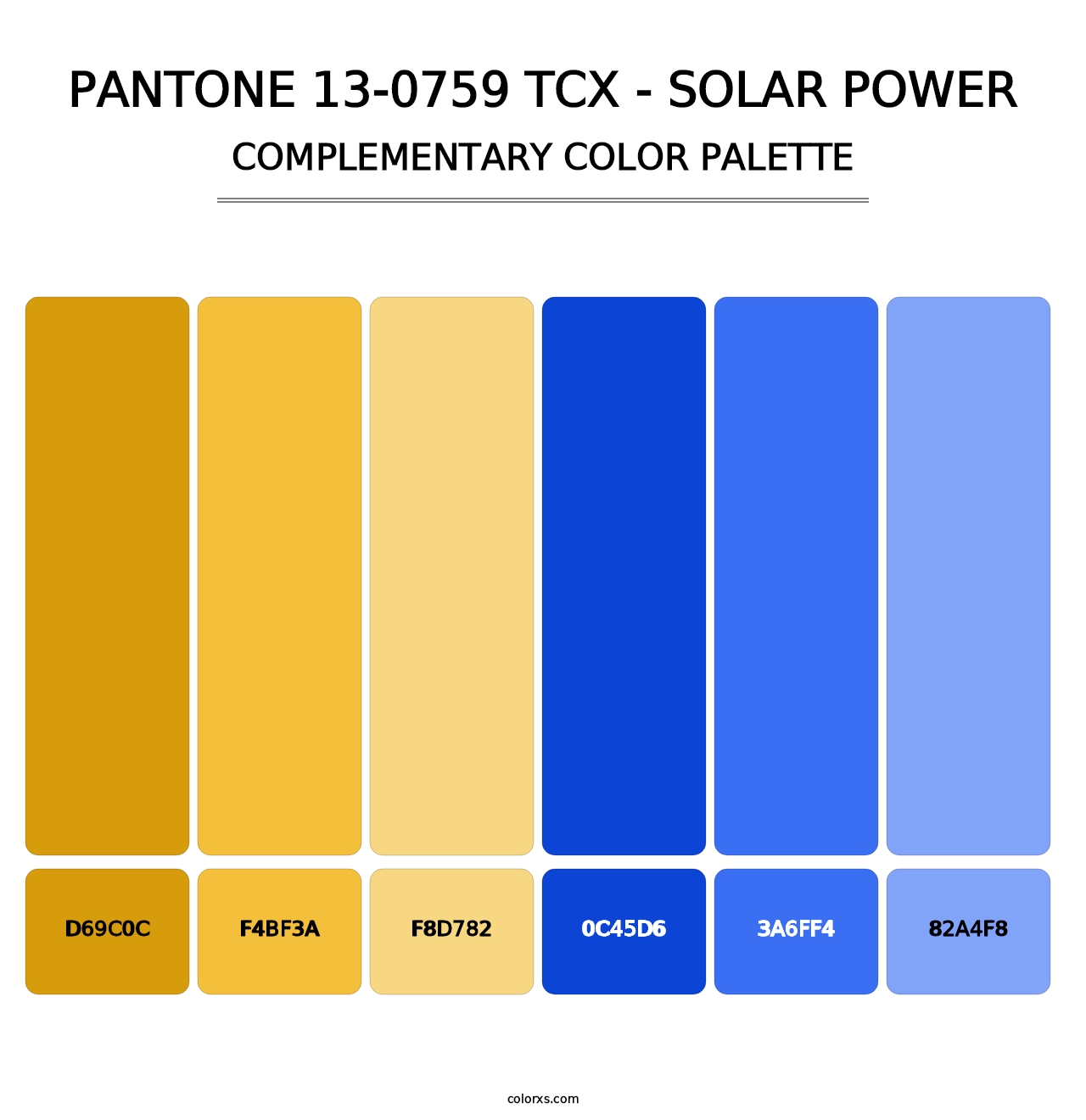 PANTONE 13-0759 TCX - Solar Power - Complementary Color Palette