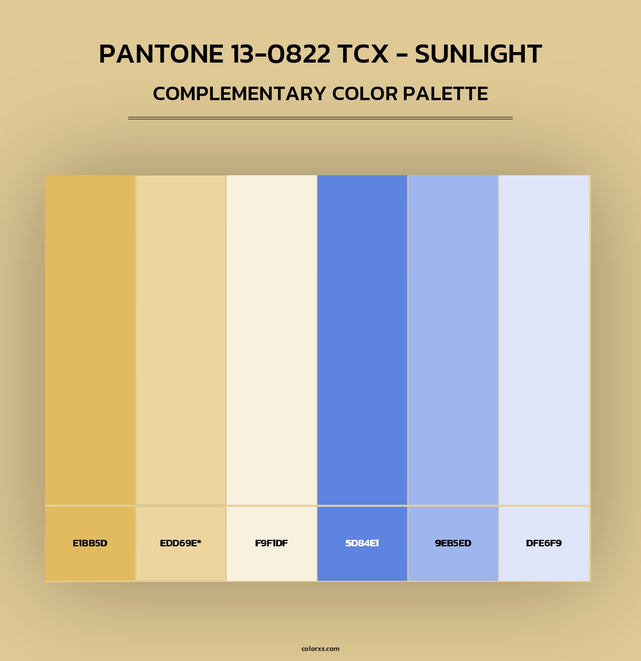 PANTONE 13-0822 TCX - Sunlight - Complementary Color Palette