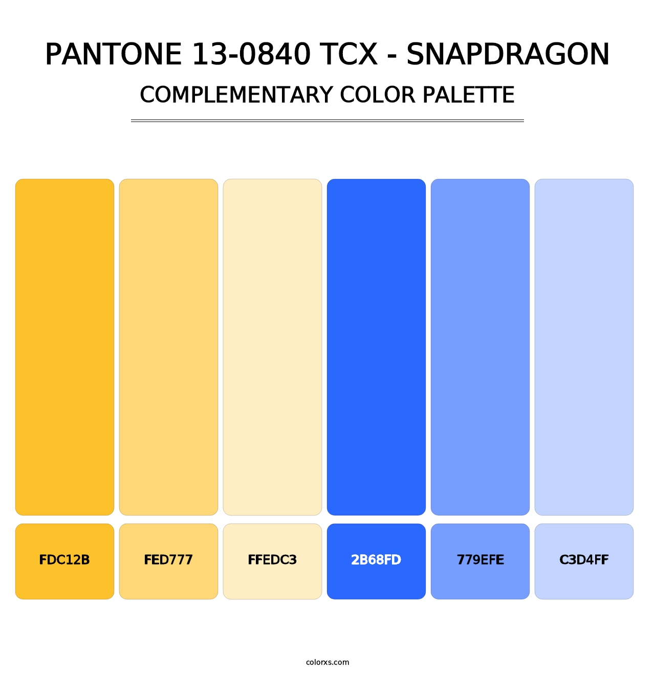 PANTONE 13-0840 TCX - Snapdragon - Complementary Color Palette
