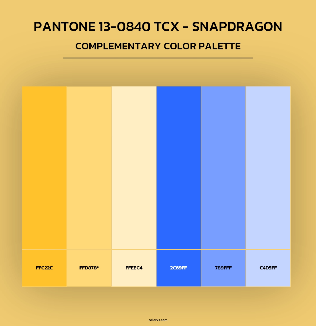 PANTONE 13-0840 TCX - Snapdragon - Complementary Color Palette