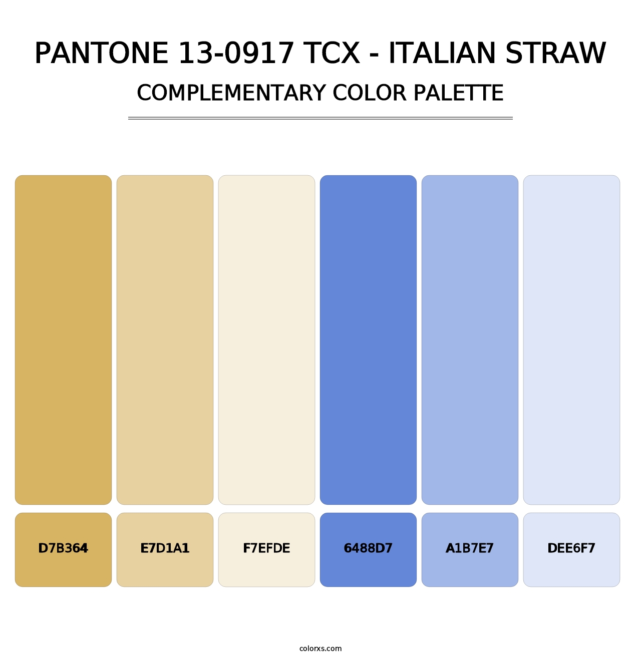 PANTONE 13-0917 TCX - Italian Straw - Complementary Color Palette