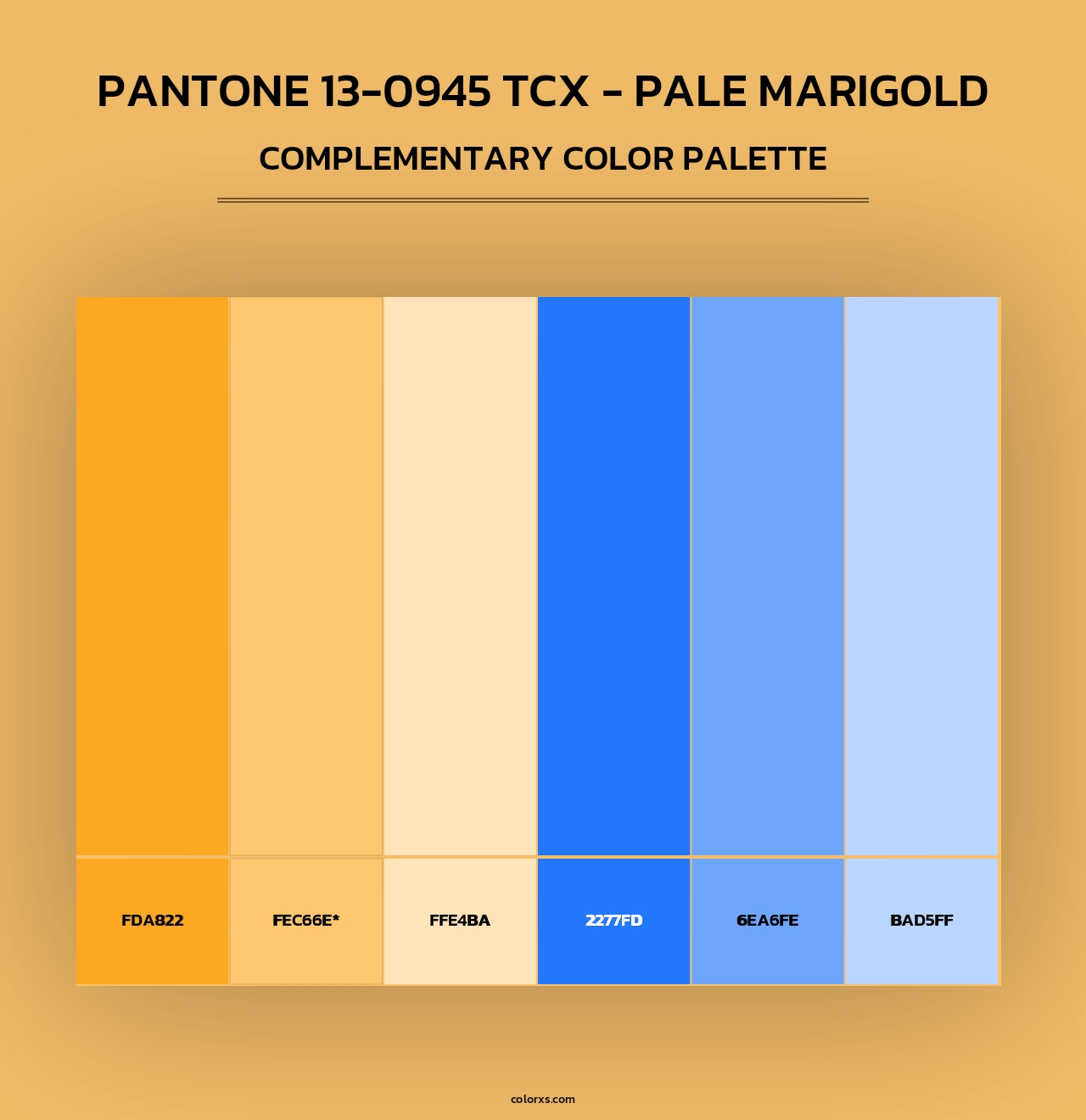 PANTONE 13-0945 TCX - Pale Marigold - Complementary Color Palette