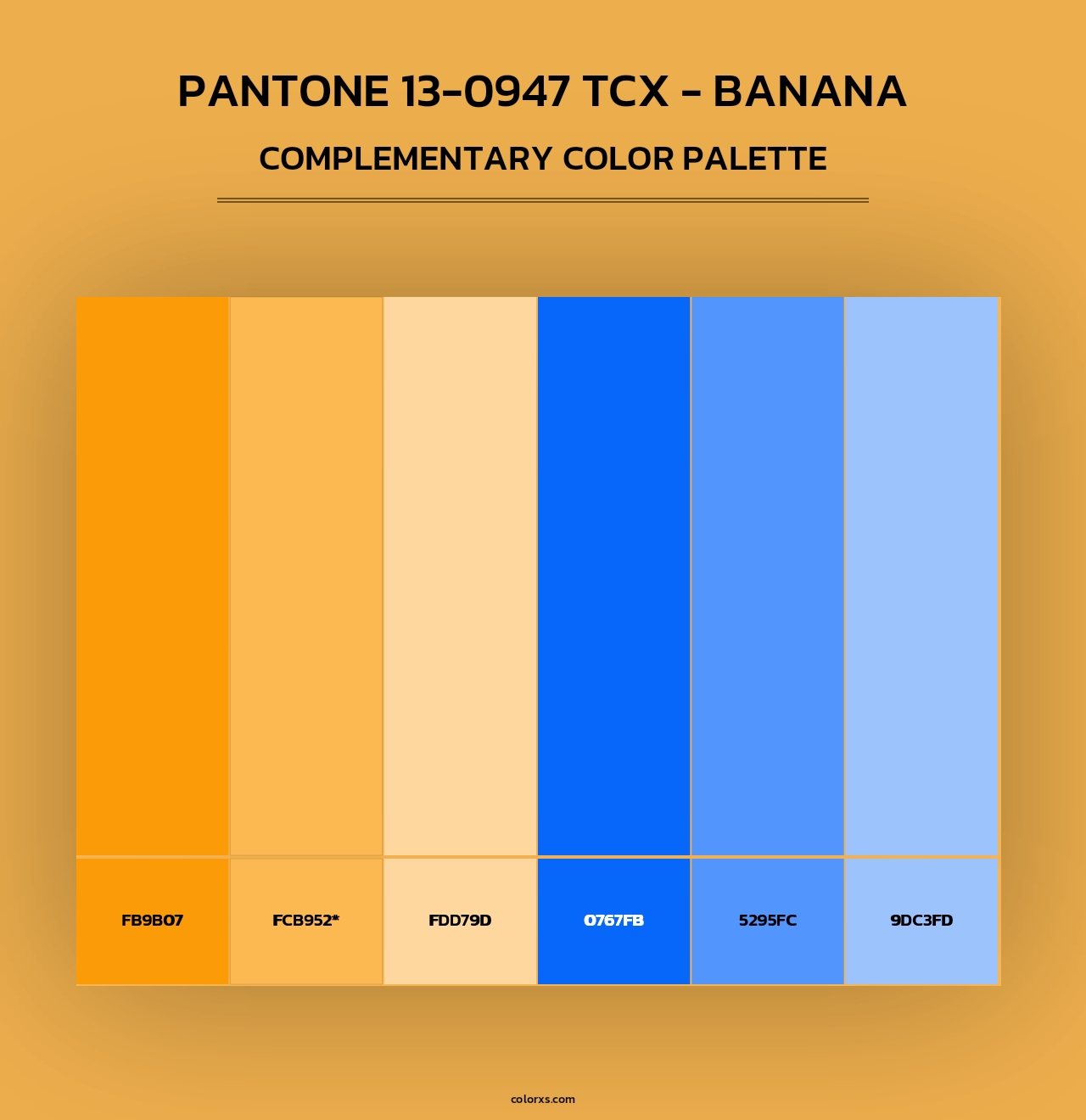 PANTONE 13-0947 TCX - Banana - Complementary Color Palette