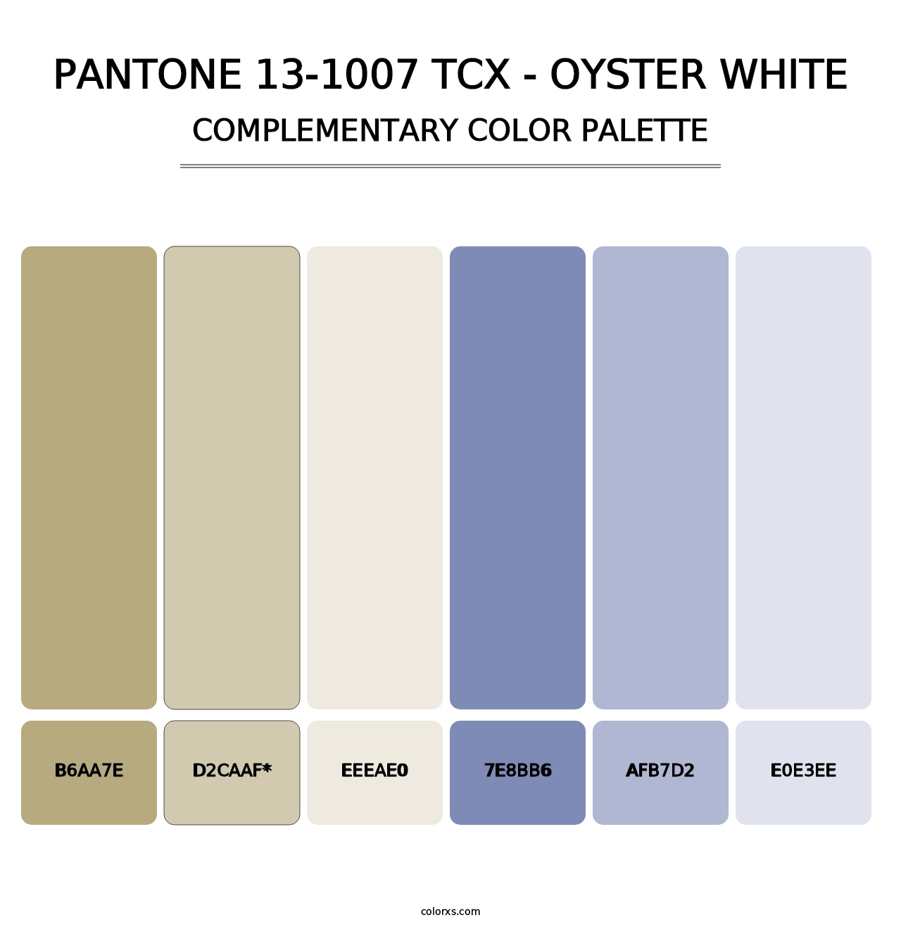 PANTONE 13-1007 TCX - Oyster White - Complementary Color Palette