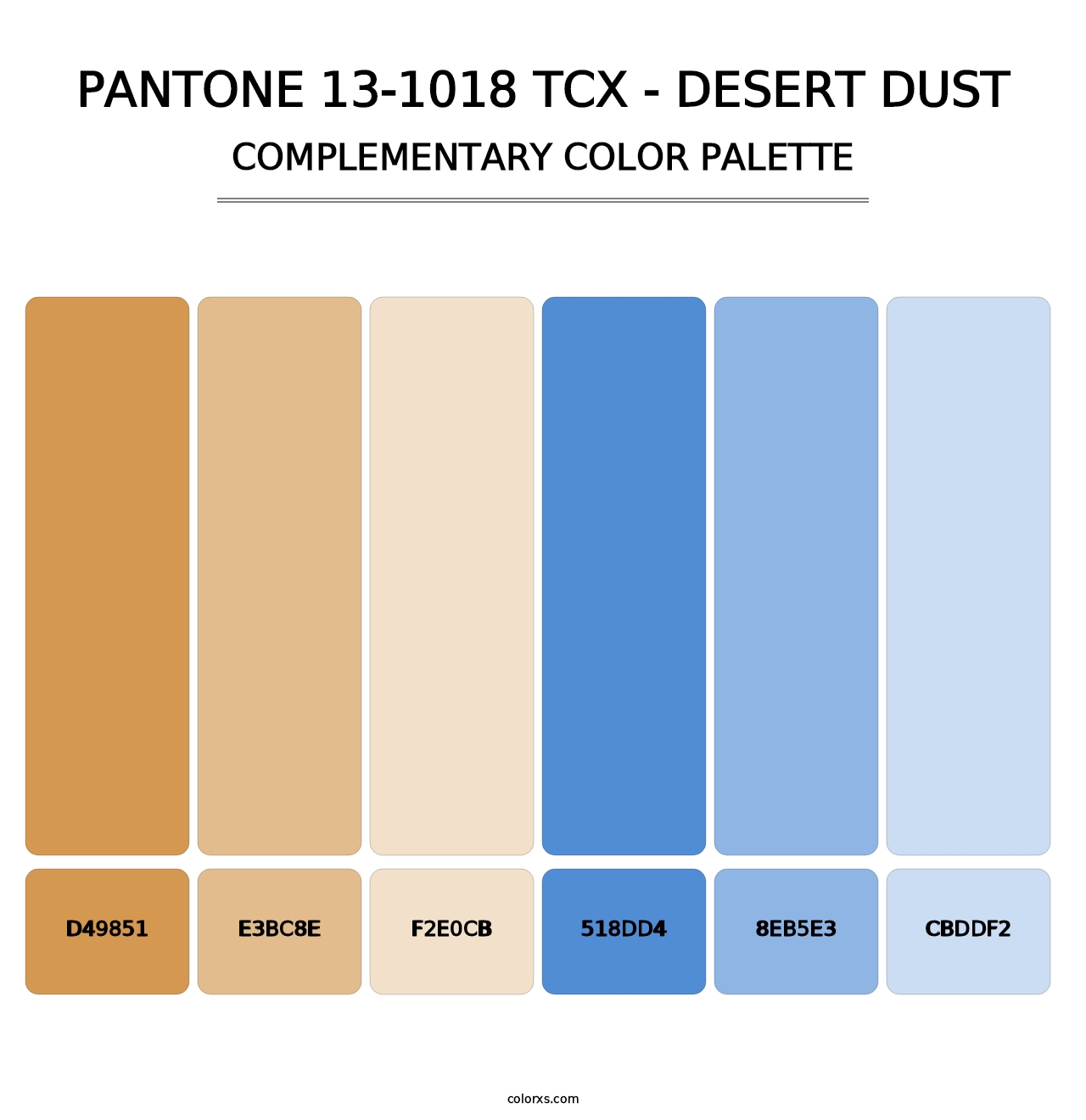 PANTONE 13-1018 TCX - Desert Dust - Complementary Color Palette