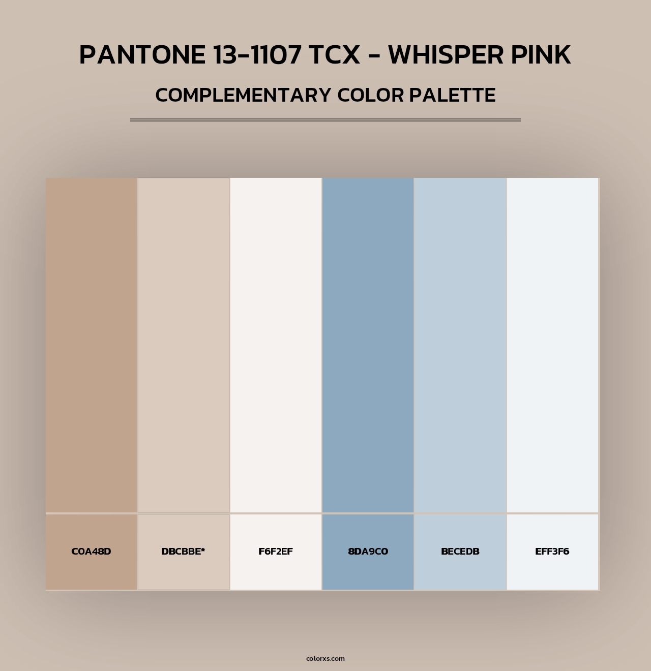 PANTONE 13-1107 TCX - Whisper Pink - Complementary Color Palette