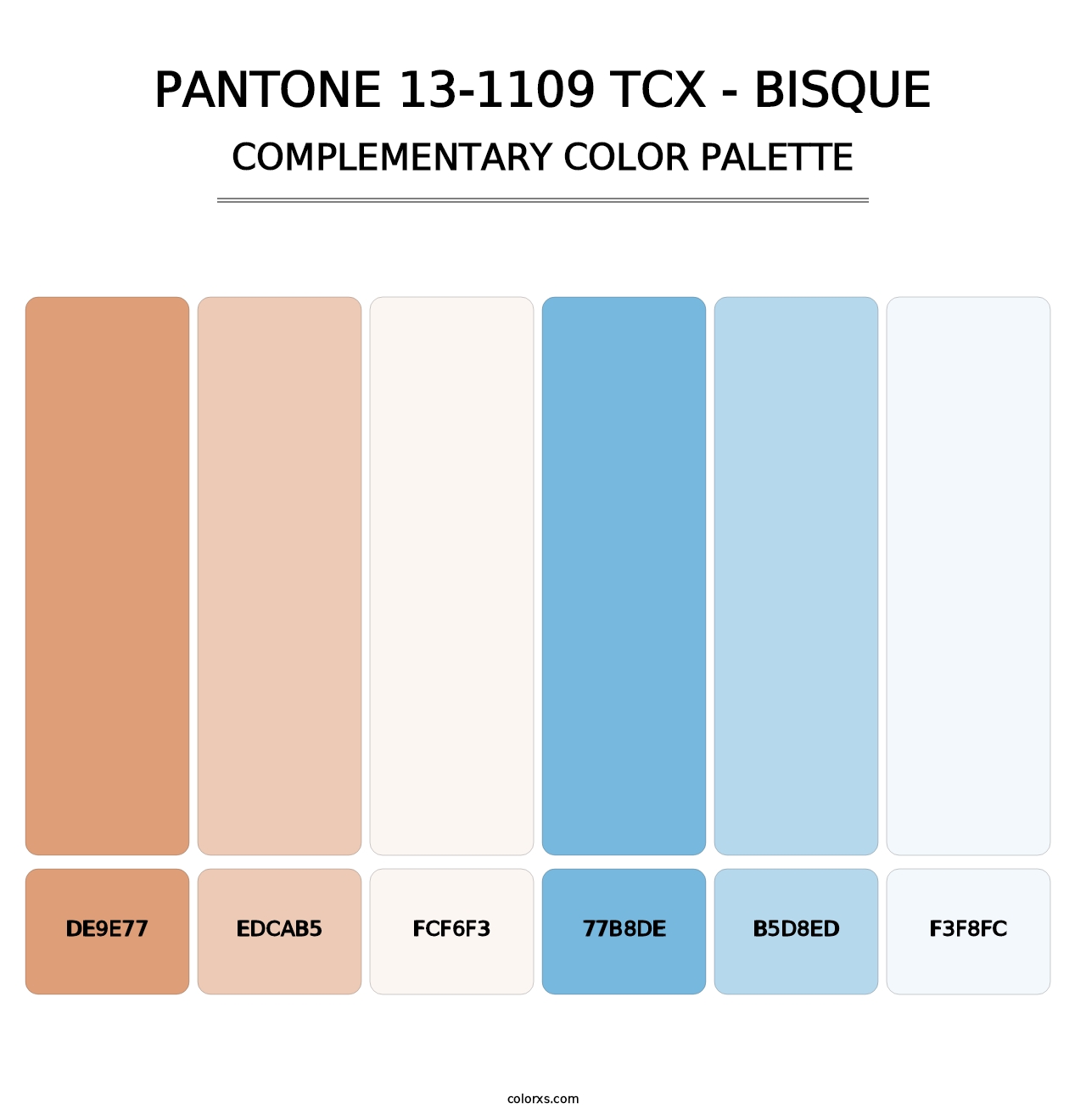 PANTONE 13-1109 TCX - Bisque - Complementary Color Palette