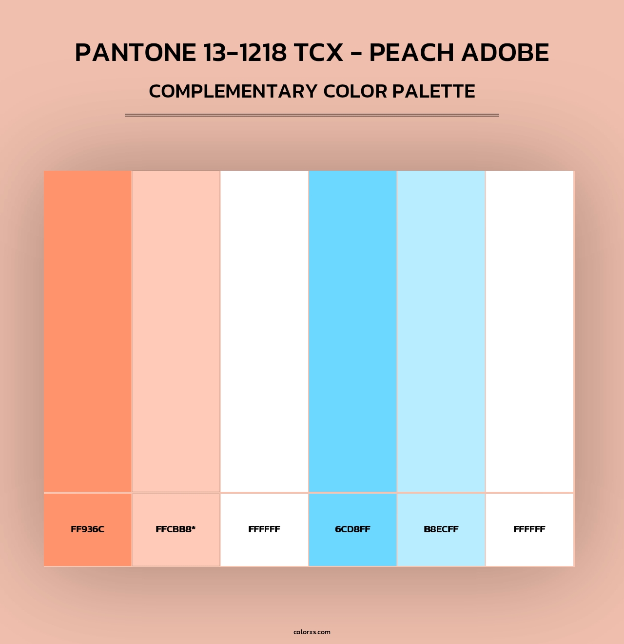 PANTONE 13-1218 TCX - Peach Adobe - Complementary Color Palette