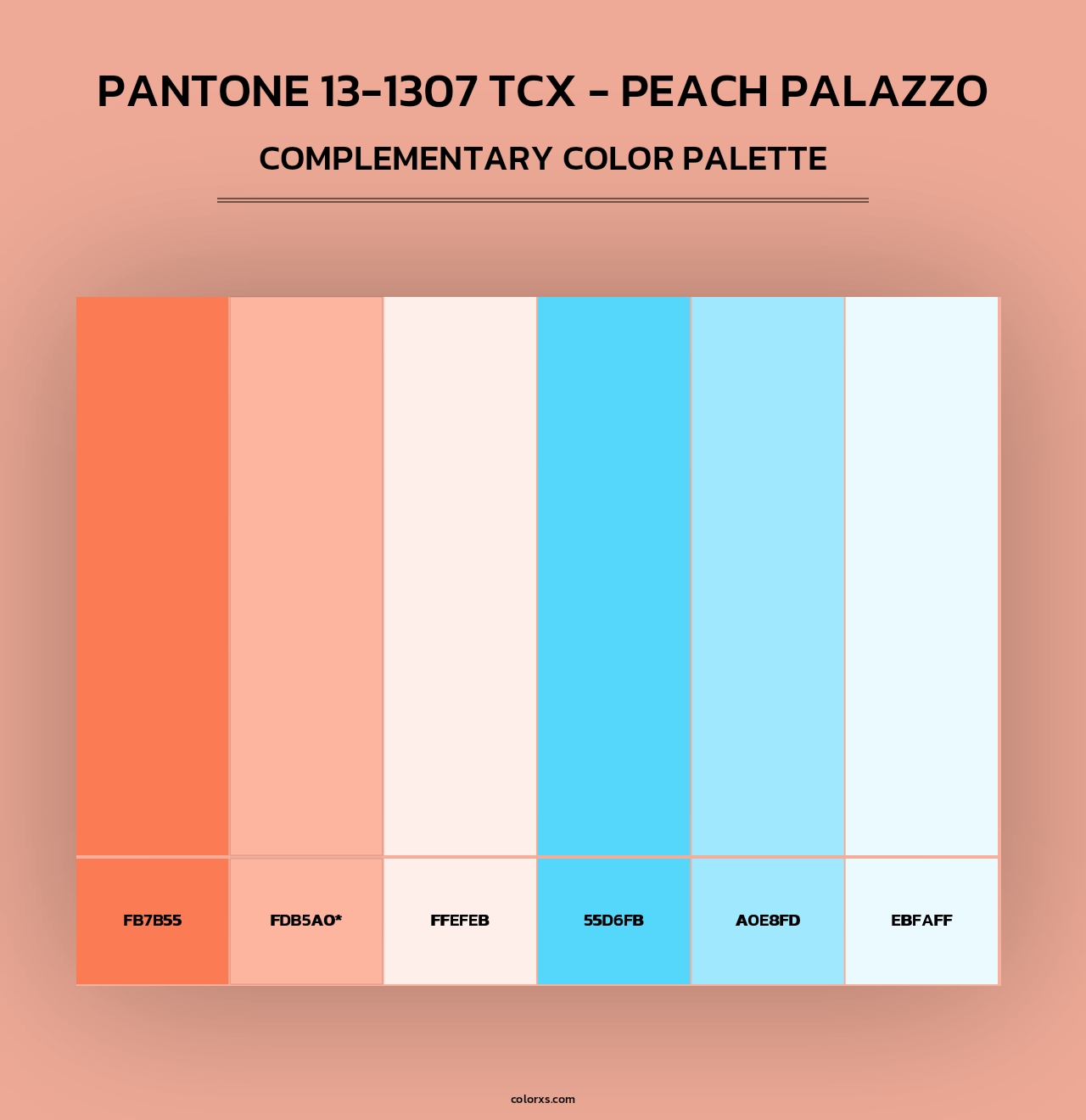 PANTONE 13-1307 TCX - Peach Palazzo - Complementary Color Palette