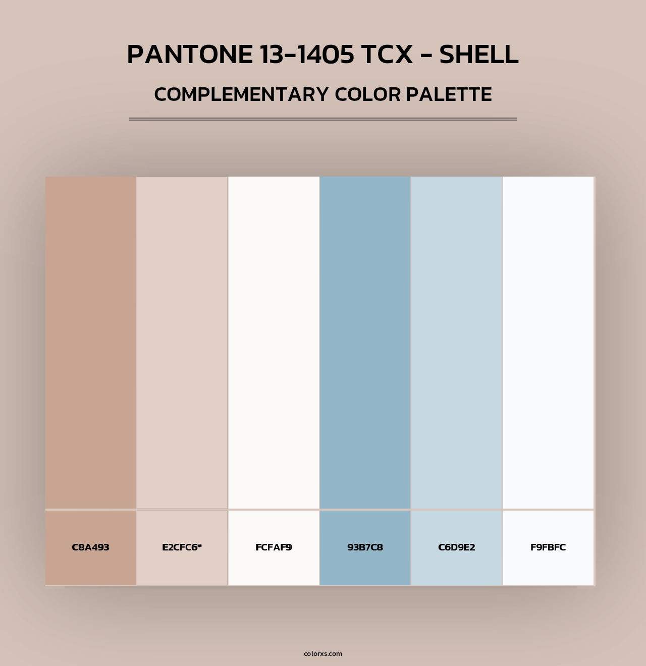 PANTONE 13-1405 TCX - Shell - Complementary Color Palette