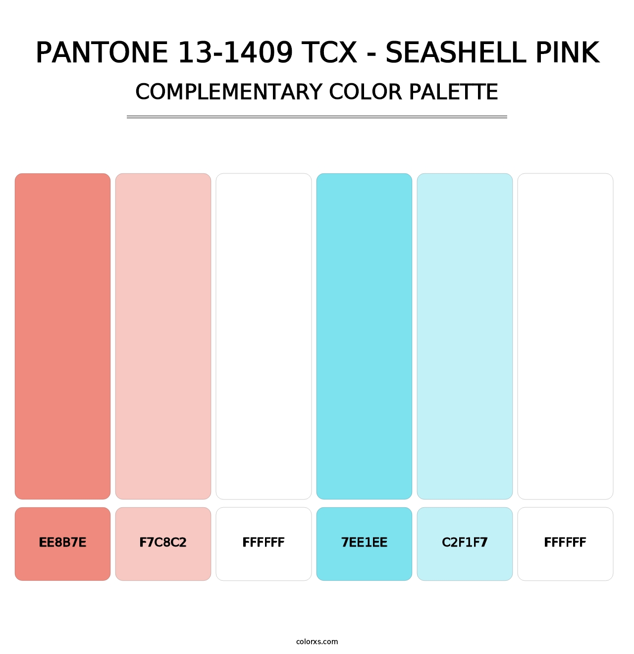 PANTONE 13-1409 TCX - Seashell Pink - Complementary Color Palette