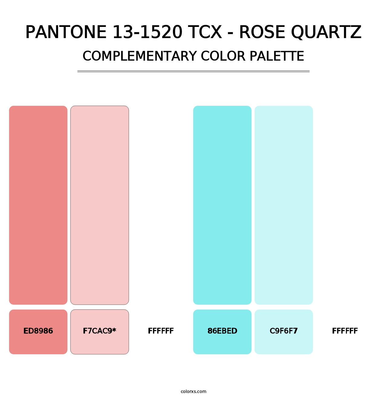 PANTONE 13-1520 TCX - Rose Quartz - Complementary Color Palette