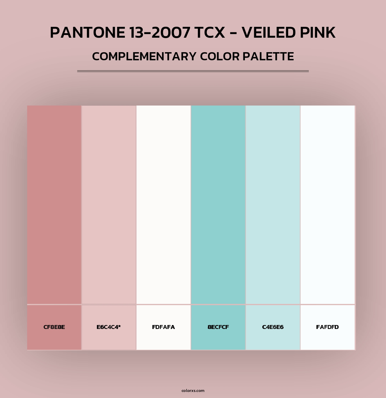 PANTONE 13-2007 TCX - Veiled Pink - Complementary Color Palette