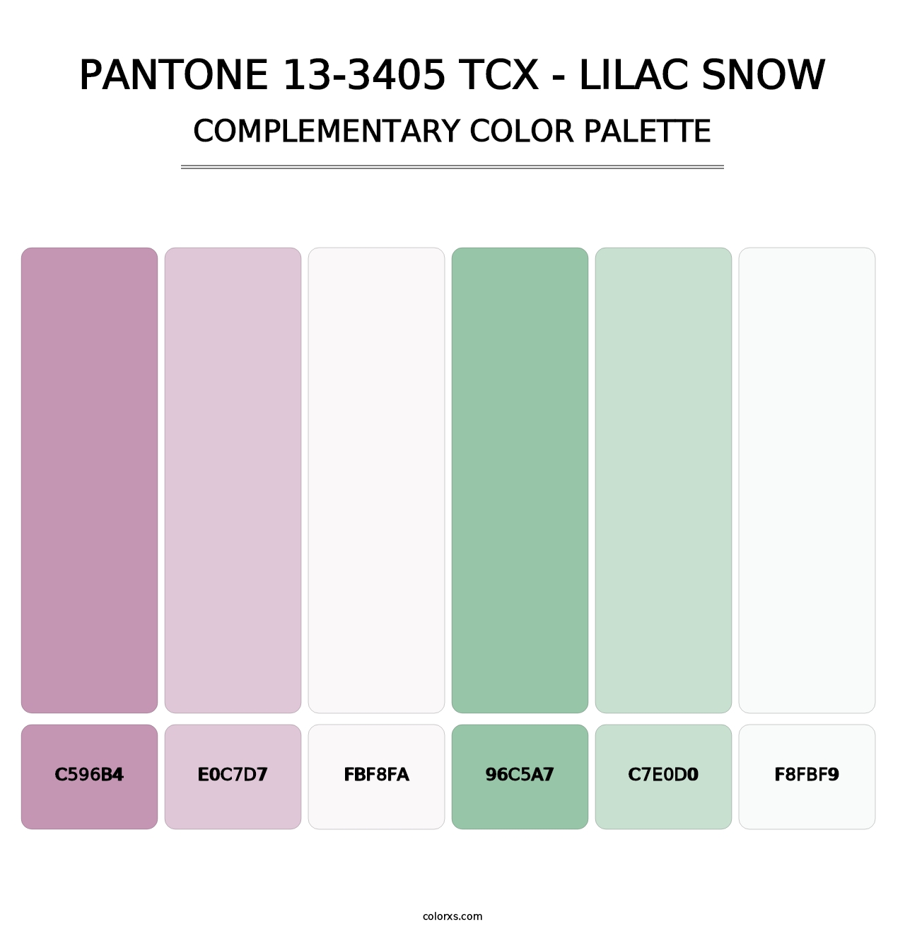PANTONE 13-3405 TCX - Lilac Snow - Complementary Color Palette