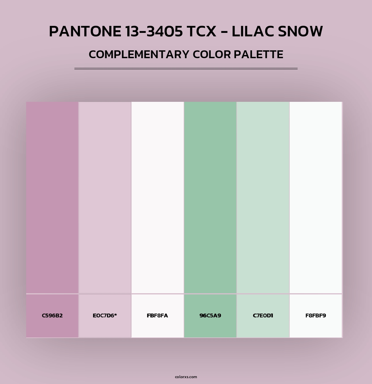PANTONE 13-3405 TCX - Lilac Snow - Complementary Color Palette