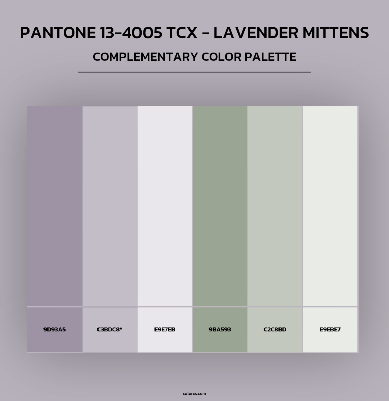 Pantone 13-4005 TCX - Lavender Mittens - Complementary Color Palette