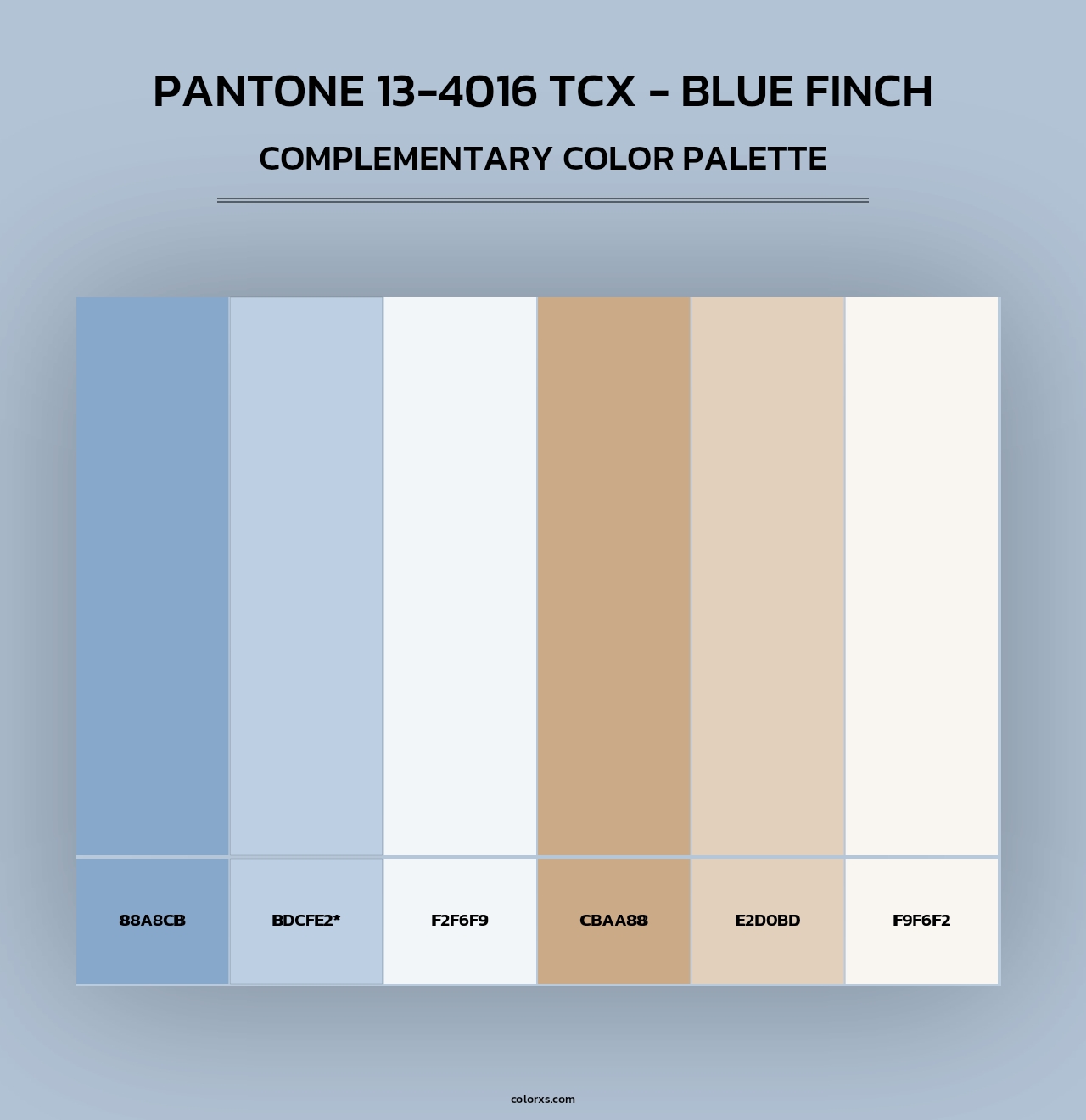 PANTONE 13-4016 TCX - Blue Finch - Complementary Color Palette