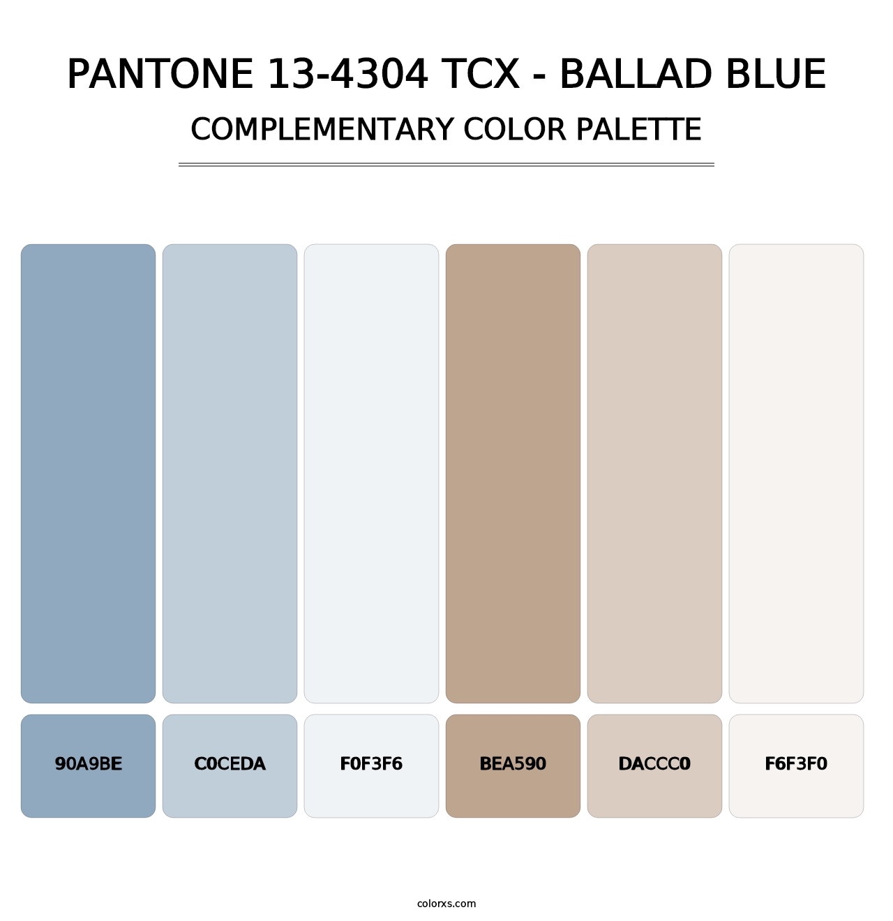 PANTONE 13-4304 TCX - Ballad Blue - Complementary Color Palette