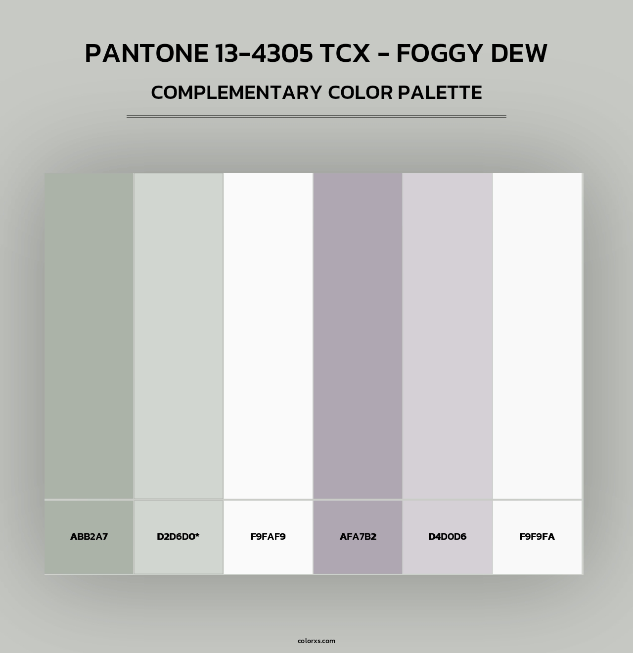 PANTONE 13-4305 TCX - Foggy Dew - Complementary Color Palette