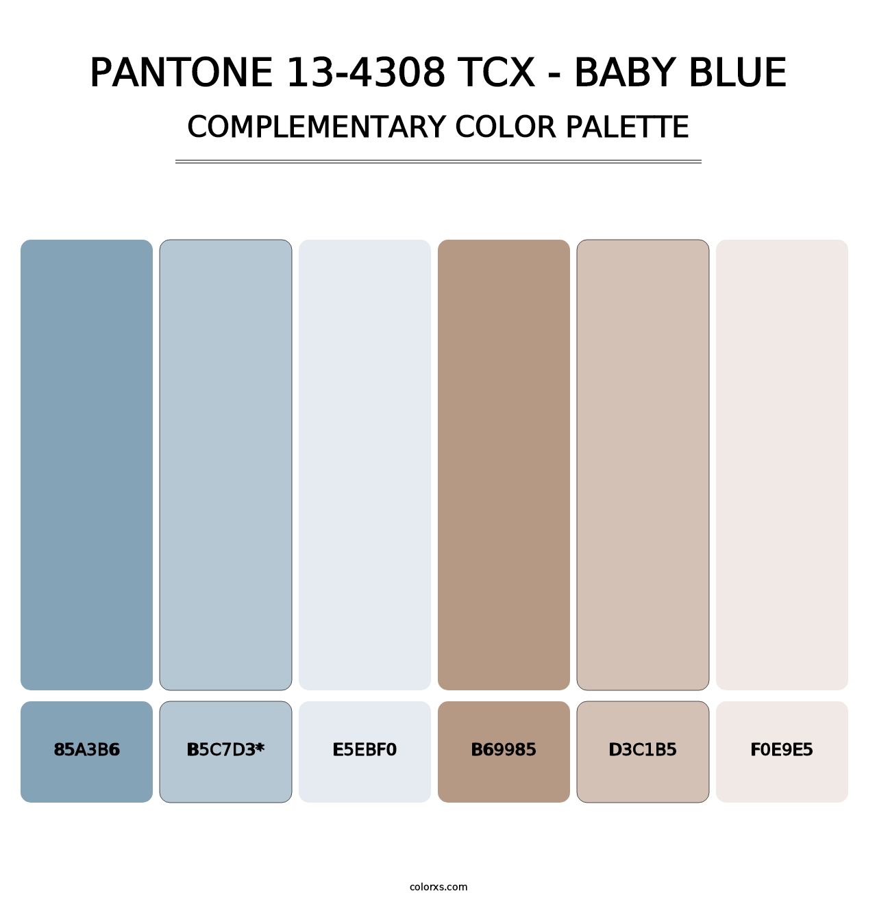PANTONE 13-4308 TCX - Baby Blue - Complementary Color Palette