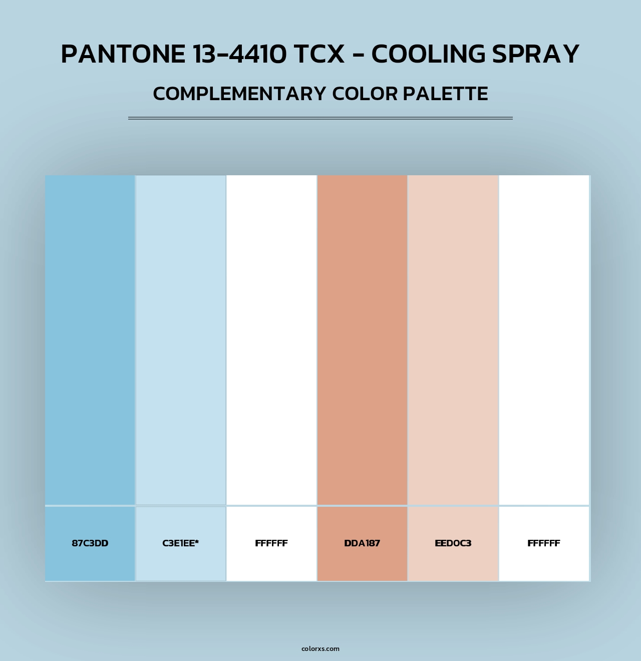 PANTONE 13-4410 TCX - Cooling Spray - Complementary Color Palette
