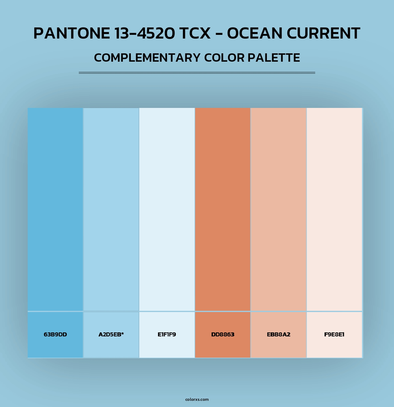 PANTONE 13-4520 TCX - Ocean Current - Complementary Color Palette