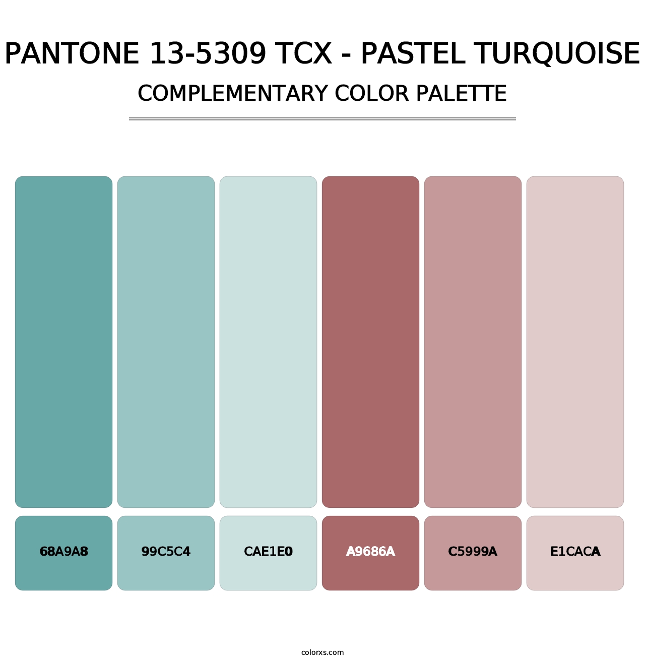 PANTONE 13-5309 TCX - Pastel Turquoise - Complementary Color Palette