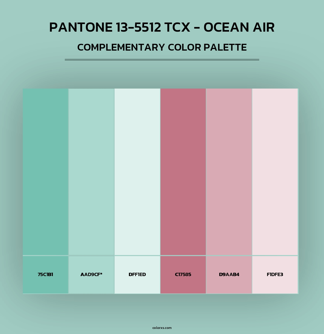 PANTONE 13-5512 TCX - Ocean Air - Complementary Color Palette