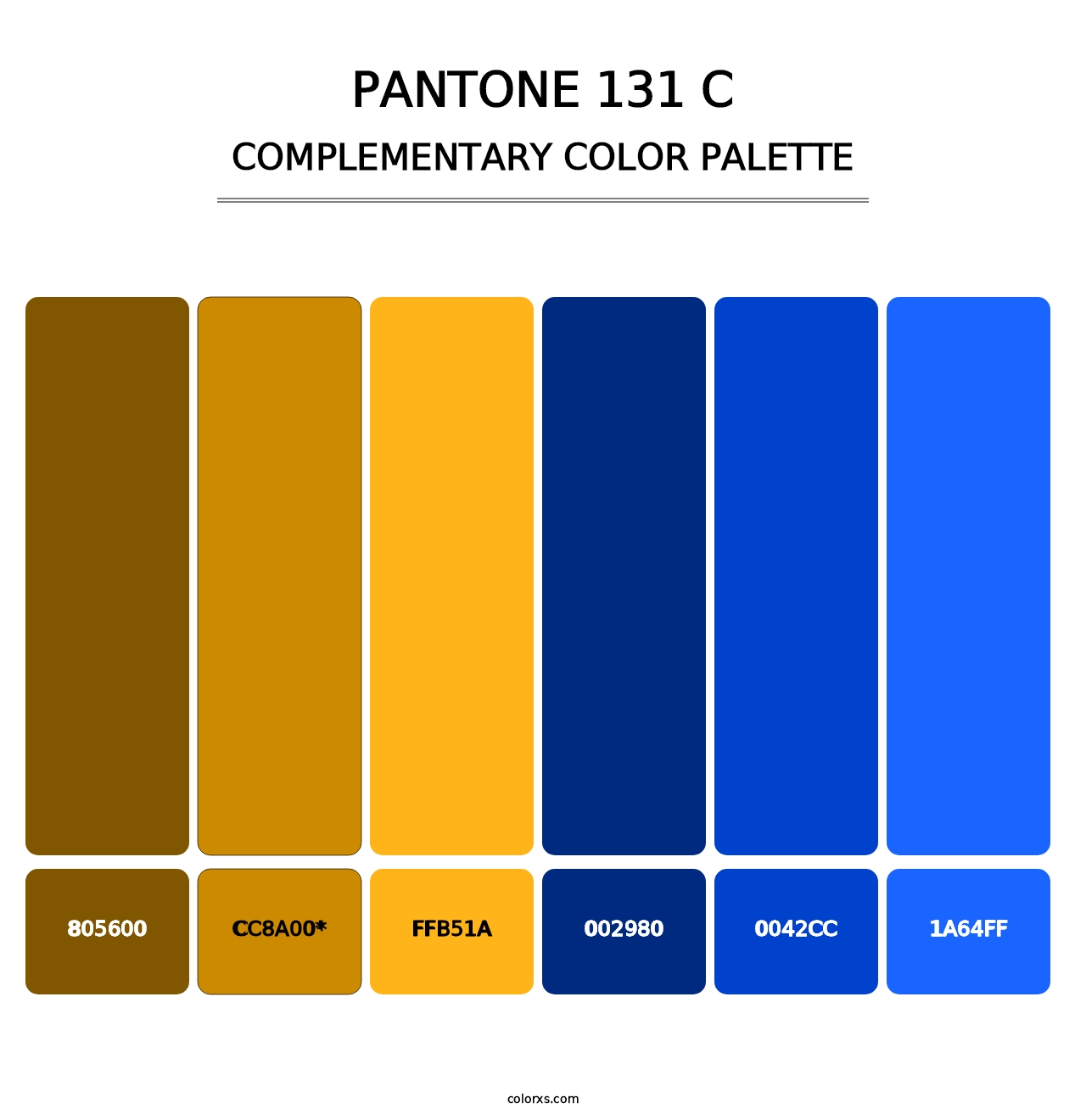 PANTONE 131 C - Complementary Color Palette